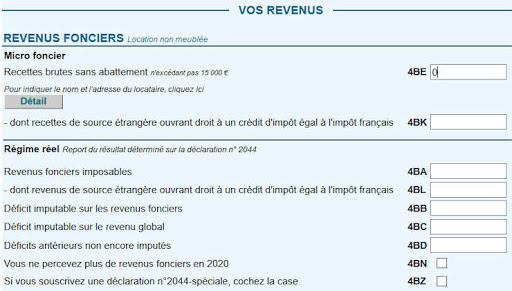 revenus fonciers